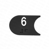 Вставка чиклета "6" (черная, с Брайлем) Otis AAA250K1-6