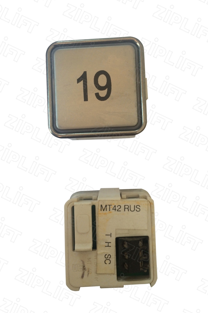 Кнопочный модуль COP квадратный "19" MT42 RUS (красная подсветка, гладкий) Schaefer